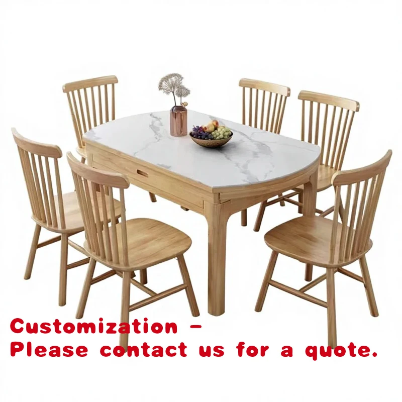 

Customize.New Design Warehouse Assembled Modern Restaurant Dining Table Set Polished Surface Customized Color Shape