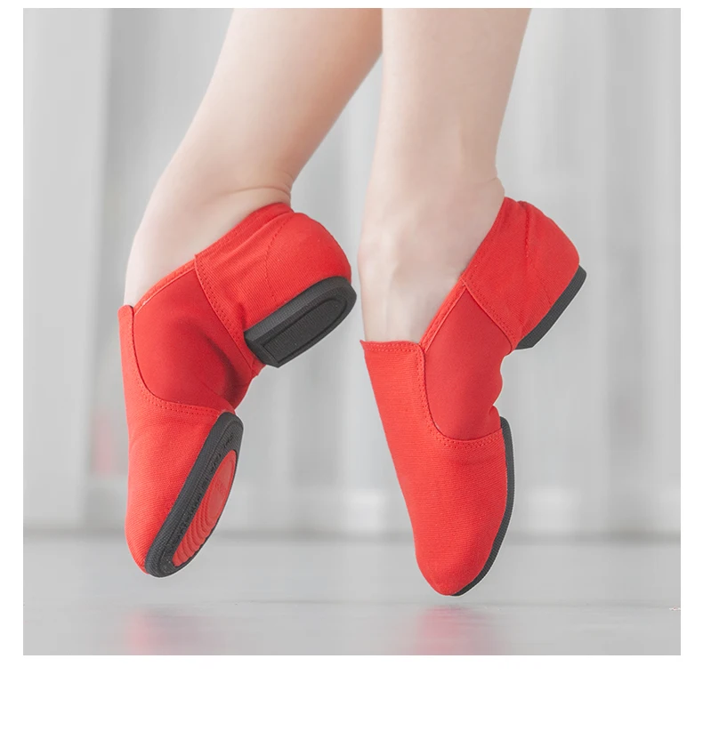 Tanzschuhe Damen Trainingsschuhe mit weichen Sohlen Lehrerschuhe Klassischer Tanz Outdoor Canvas Schwarz Herren Schnür-Jazz-Schuhe – Detail 7