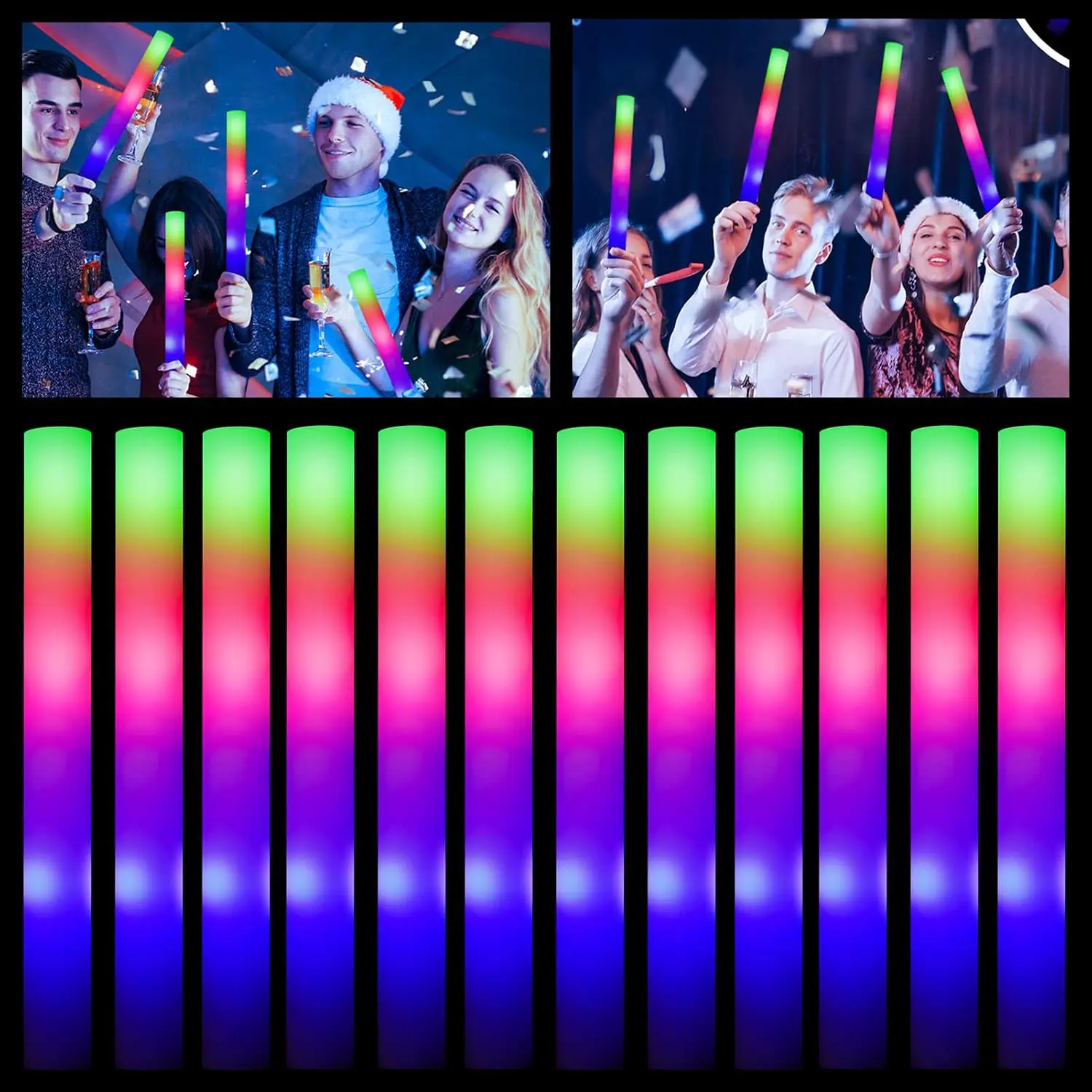 Party Favors Glow Batons Bulk Pack 100 Light Sticks Flashing Foam Events