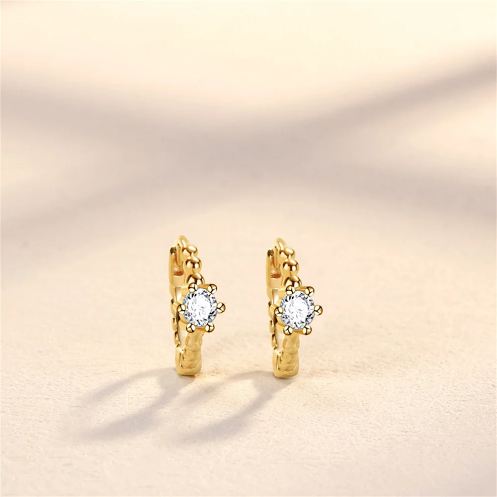 

Корейские серебряные манжеты с одним бриллиантом S925 — простые крошечные и уникальные женские серьги премиум-класса