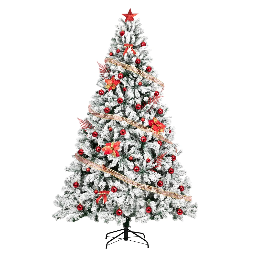 

7.5ft Automatic Tree Structure PVC Material Green Flocking 1450 Branches Christmas Tree