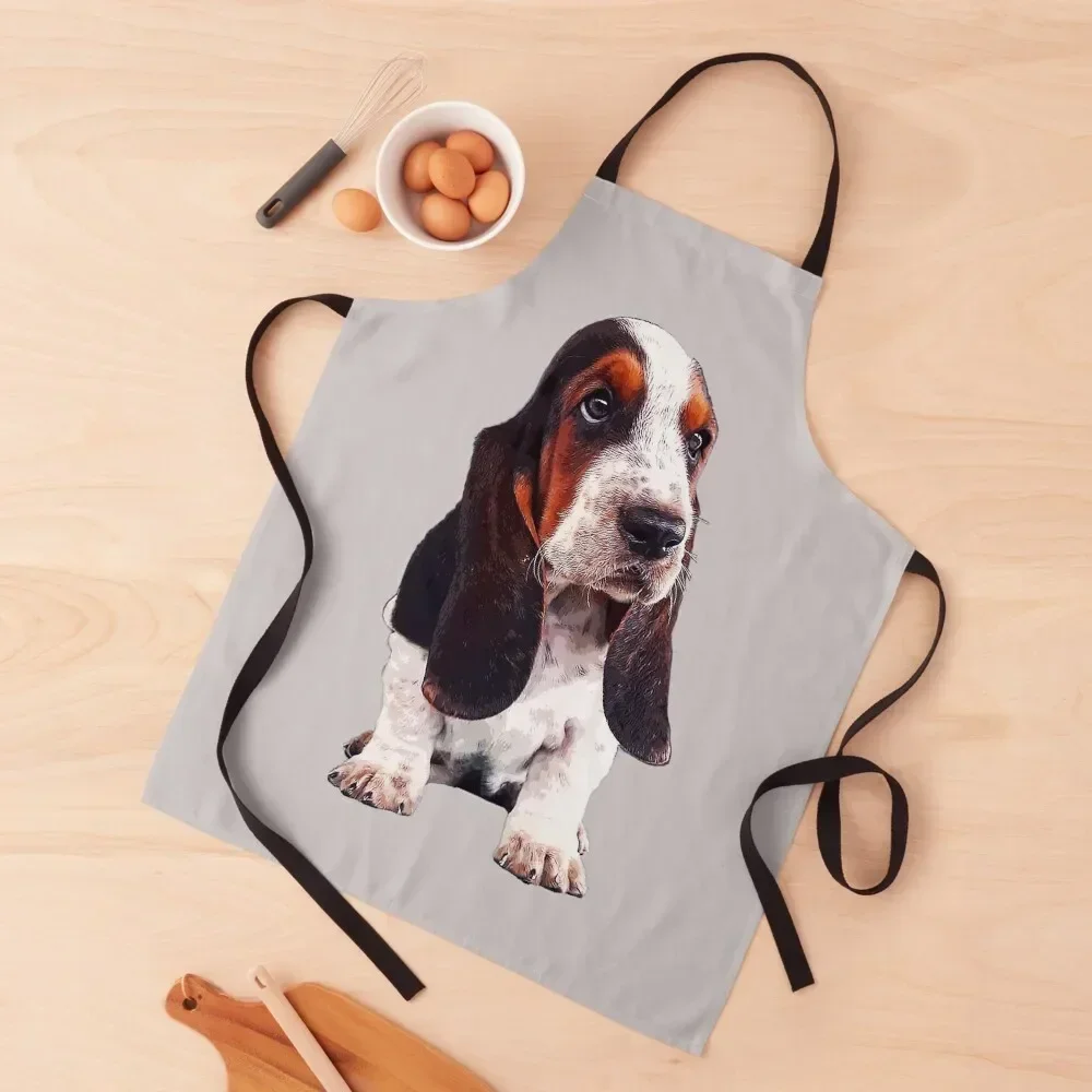 

Basset Hound Cute Puppy Dog Apron For Girl For Woman Women's Dress Apron