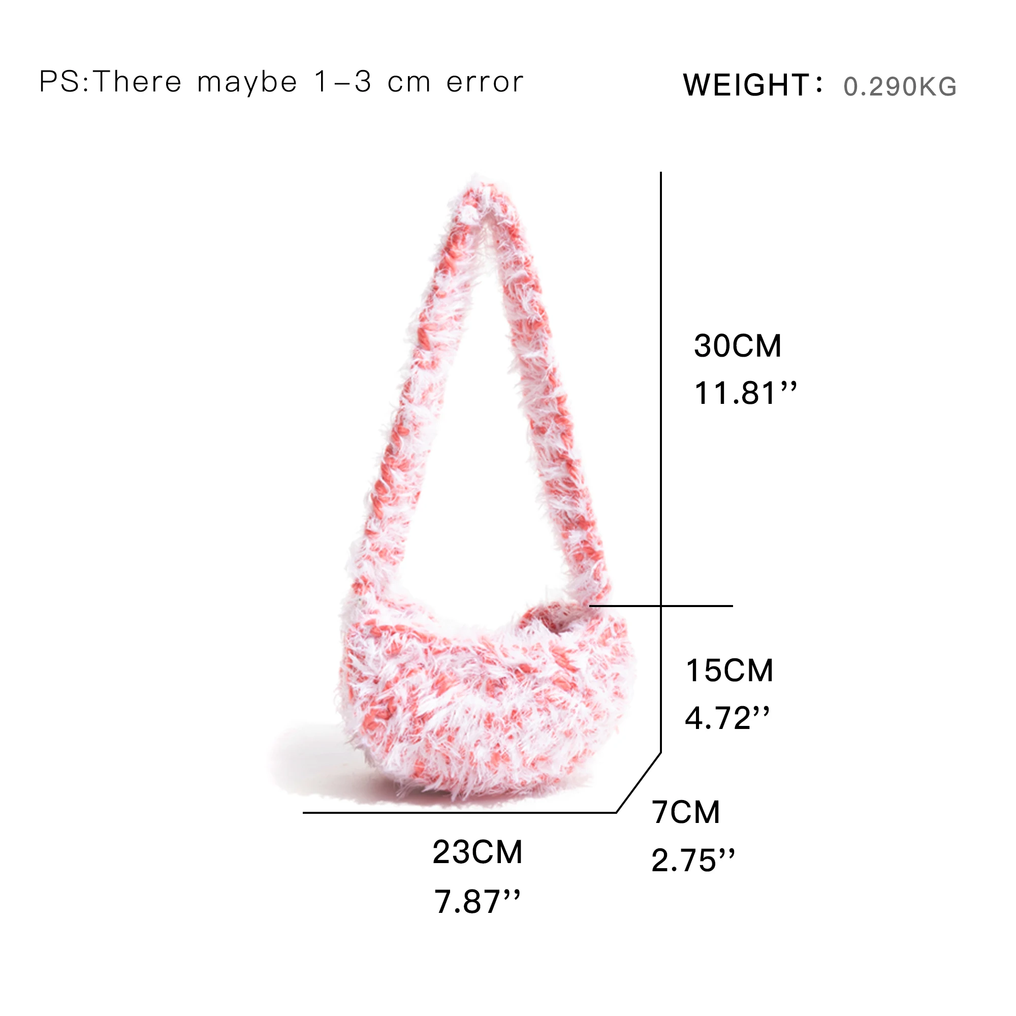 MABULA Fluffy Cotton Hobos For Girl Winter Sweet Candy Color Tote Handbag Fashion Simple Daily Shopping Phone Purse Shoulder Bag