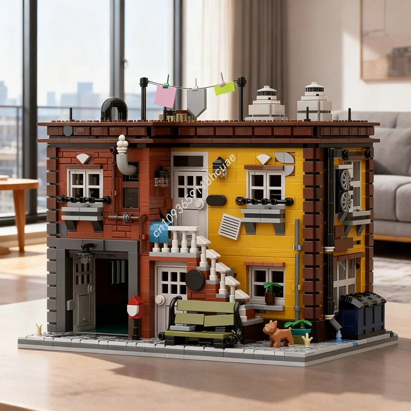 2122 Teile MOC Ashley's 2-stöckiges Haus Modulares Modell Weihnachtsgeschenk Bausteine Konstruktion Montage DIY Bildung Kinderspielzeug