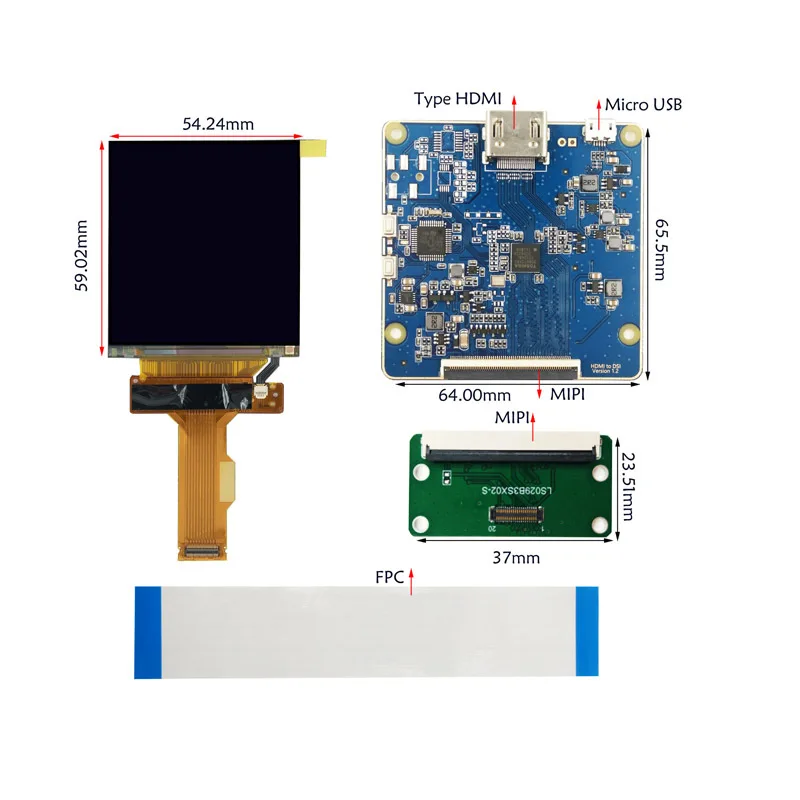 2.9-Inch 1440 * 1440lcd LCD plus Driver Board-Kit VR/AR LCD Display