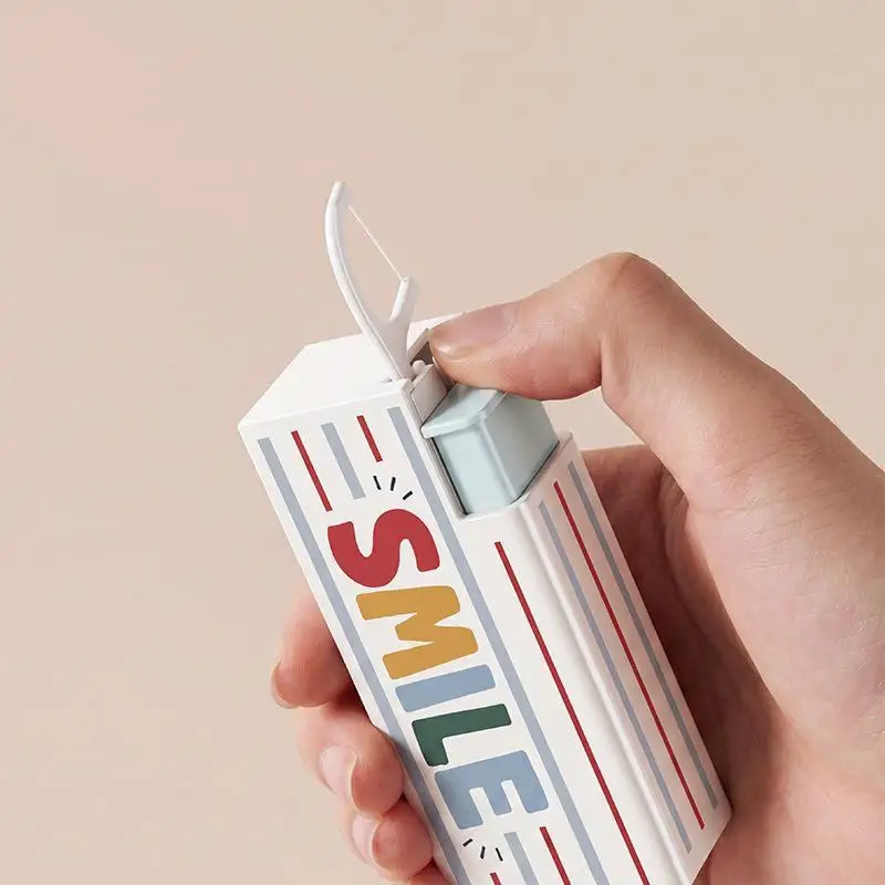 10Pcs Per Box Portable Automatic Dental Floss Storage Box Flosser Picks Teeth Cleaning Oral Hygiene Care