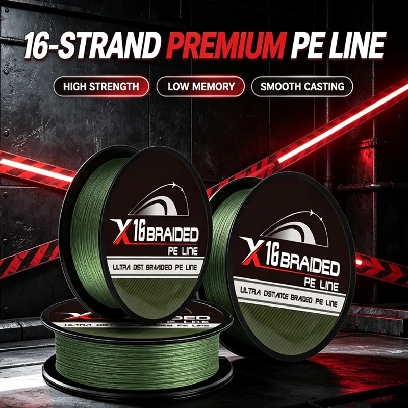 Mateer X16 Geflochtene Angelschnur Abriebfeste Geflochtene Schnur 16 Stränge Japan Performance Multifilament PE-Schnur 300/500/1000M
