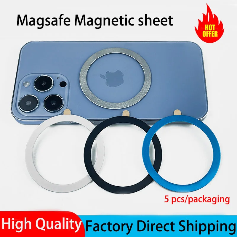 5PCS Ultra-Thin 3M Sticker Universal Metal Rings for Phone Series Compatible with Magnetic Wireless Charger Charging Coils