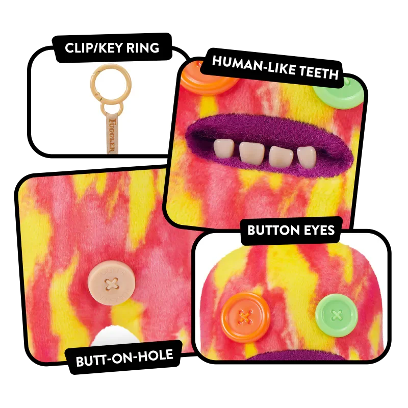 Original Fuggler Plüsch-Schlüsselanhänger, süßes Rabid-Kaninchen, nerviger Alien, alter Zahn, Oogah, Boogah, Zähne, Monster, Stuffer, Spielzeug, Geschenke, Kinder