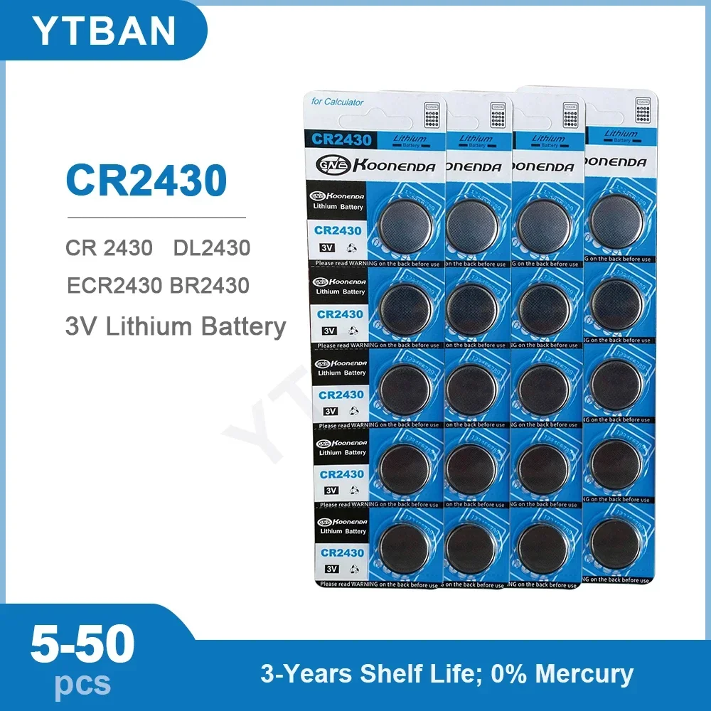 

1PCS CR2430 3V Lithium Battery CR 2430 Batteries for Car Remote Control Motherboard Watch DL2430 BL2430 Buttton Coin Cells