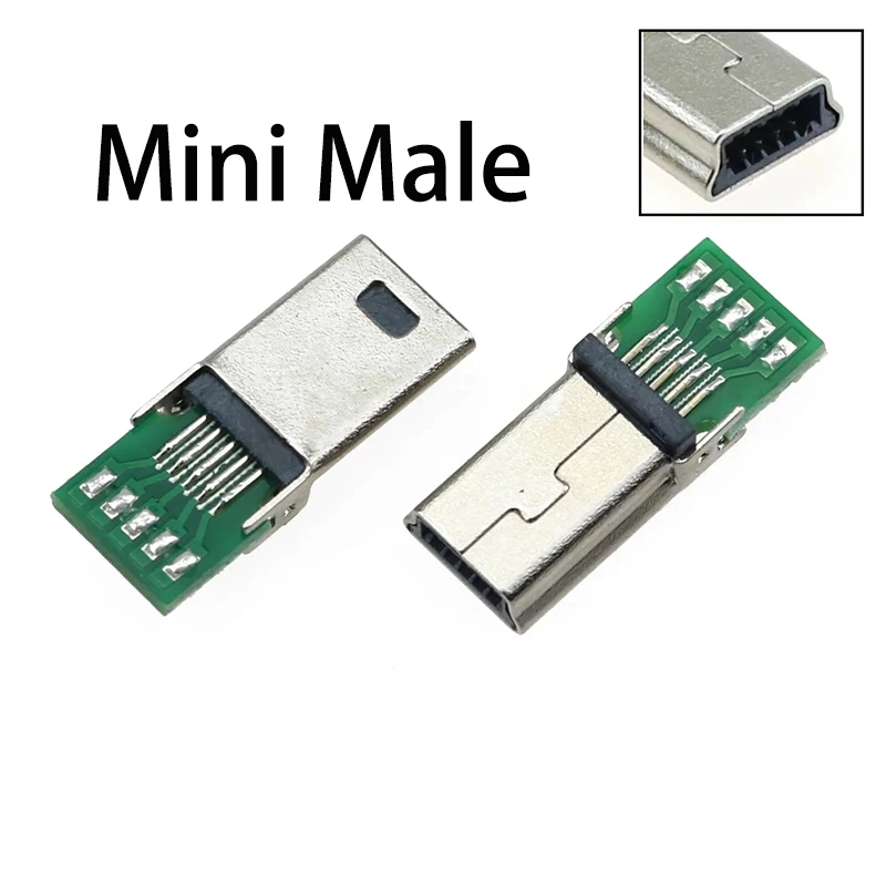 1PCS Mini USB Stecker 10 Pin Stecker Lade Adapter Mit PCB Board 10 Pin Stecker Mini USB Stecker Daten kabel Stecker Stecker