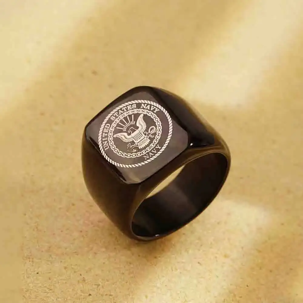Stainless Steel Men Punk Rock Military Ring USMC Jewelry Air Force Navy Rings Gift