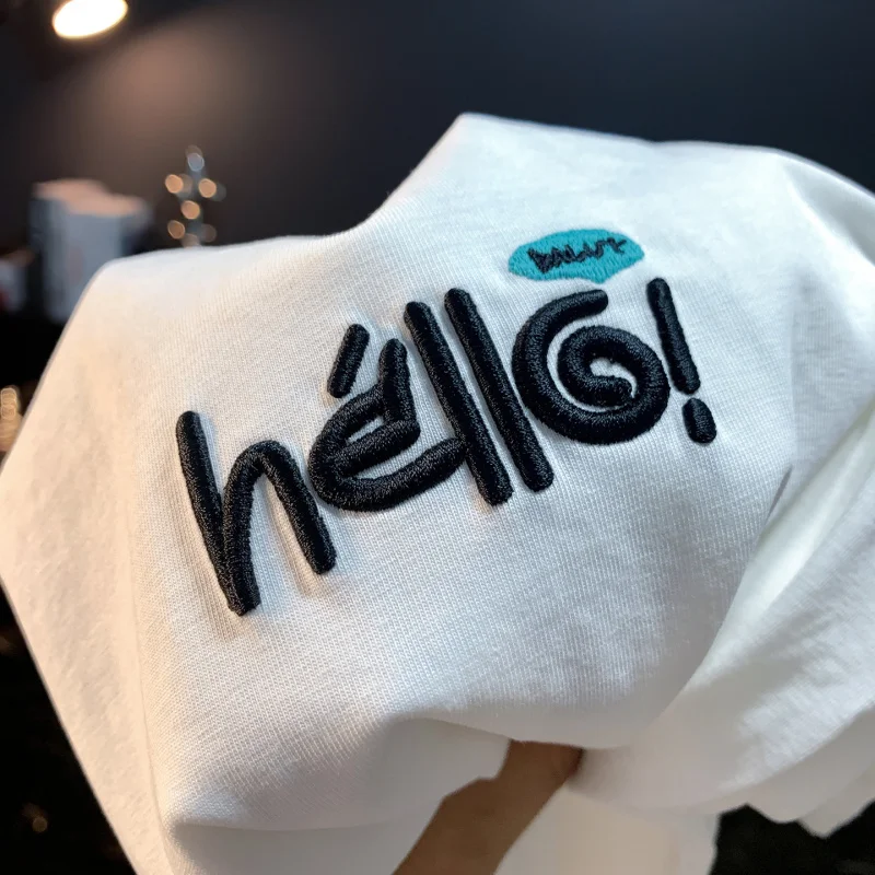 Camiseta de manga corta para hombre, camiseta de media manga con estampado de letras holgadas, fina, transpirable y cómoda, de verano