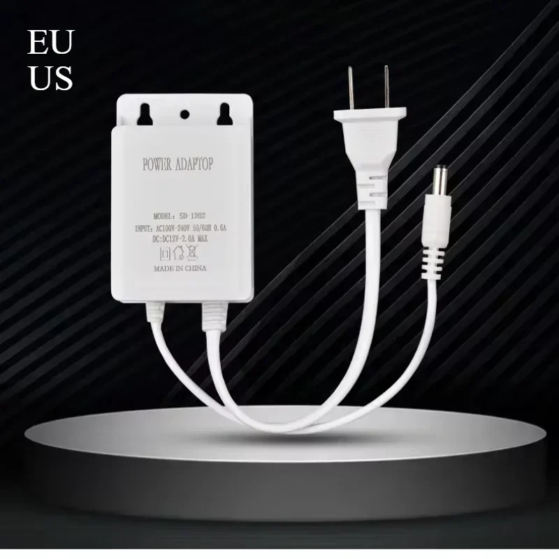 Power Adapter US/EU Outdoor Waterproof AC 100-240V Input DC 12V Volt Output Supply Charger Europe Universal Adapter Converter