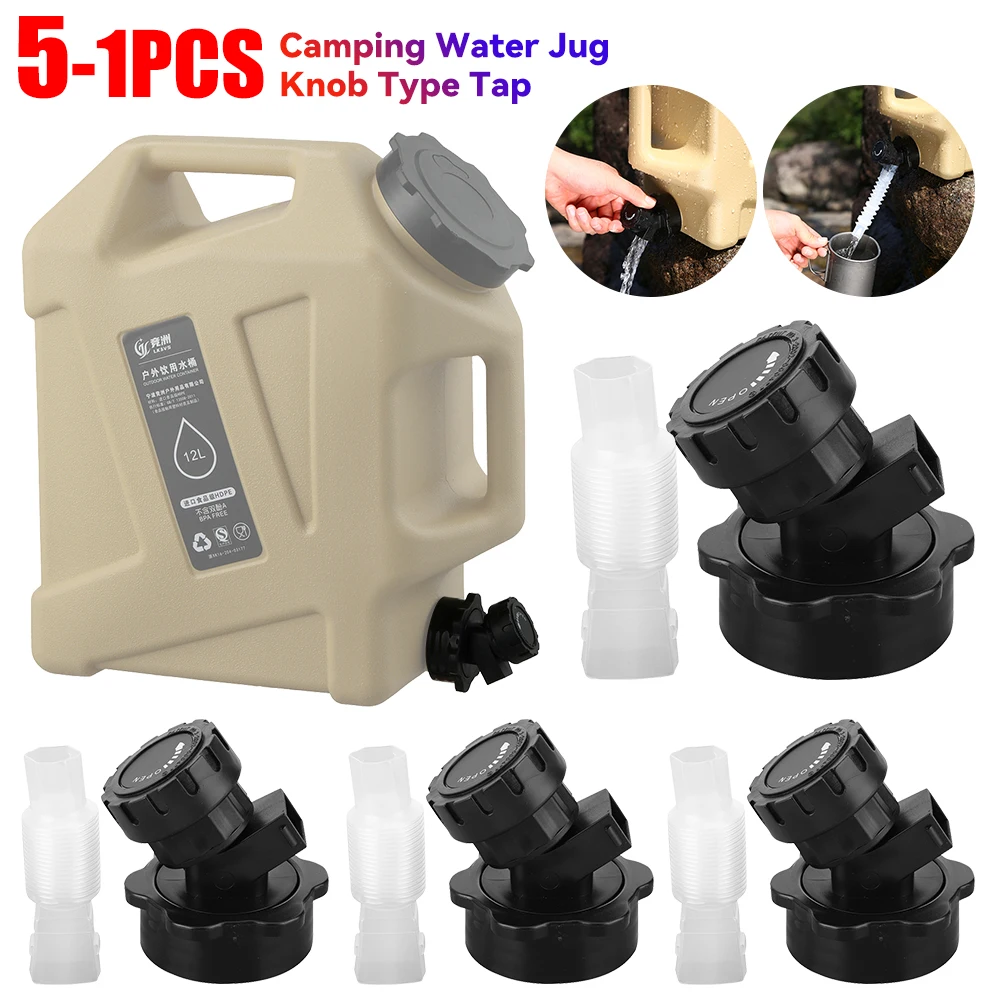 1-5PCS Tap Portable Faucet Replacement with Extender Hose Water Container Faucet Camping Water Jug Tap for Water Tank Bucket