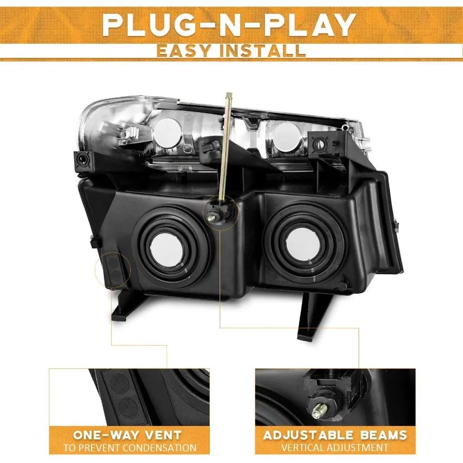 Faróis para 20042012 Chevy Colorado e GMC Canyon 20062008 Isuzu iSeries Carcaça preta com refletor âmbar esquerda e direita