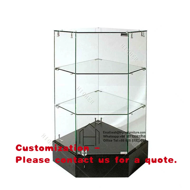 custom.High Quality Vitrine Cabinet Retail Display Counters Display Showcase Glass Display Cabinet with Led Lights