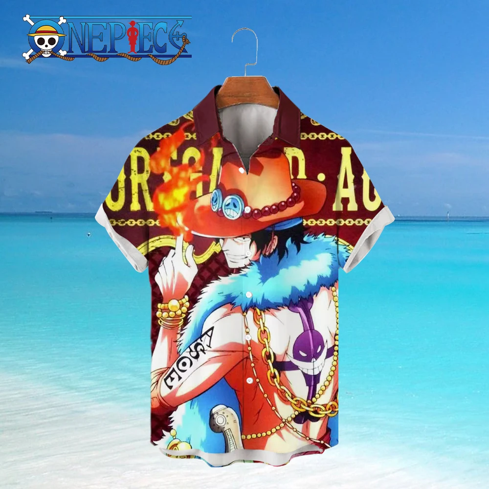 Summer Tops One Piece 5Xl Shirts and Blouses Monkey D Luffy Oversize Blouse Men's Short Sleeve Elegant Shirt Man New Leisure Y2k