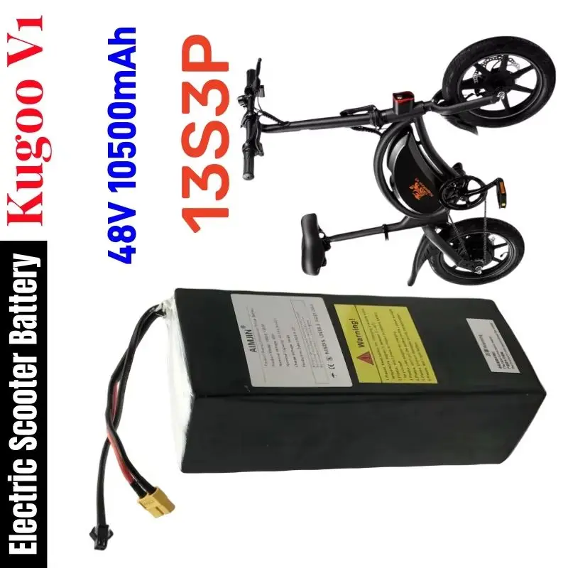 Kugoo V1 دراجة استبدال البطارية 13S3P 48 فولت 10500 مللي أمبير 18650 بطارية ليثيوم أيون #1