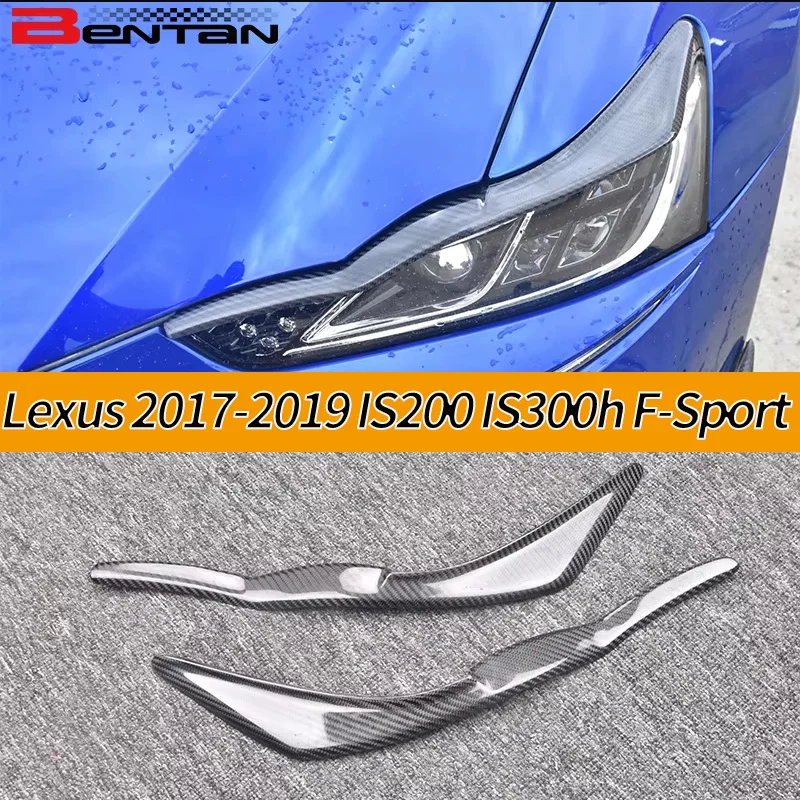 

Carbon fiber decorative trim stickers suitable for Lexus IS200 IS300h F-Sport headlights from 2017 to 2019.