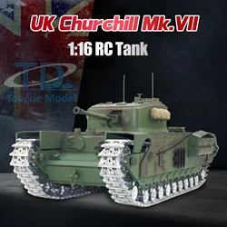 TongDe 1/16 RC Battle Tank Churchill Mk.VII Electric Infantry Fighting Radio Control Panzer Ready to Run Vehicles Military Toy