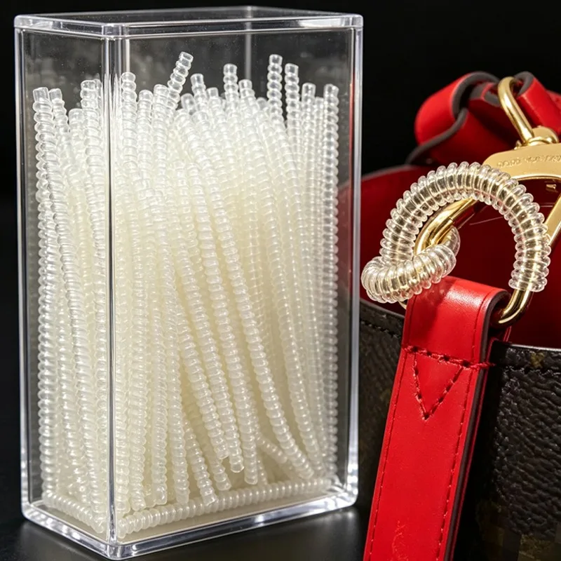 Anti-loss Buckle Protective Ring for Reusable Clear Silicone Rope Doll Keychain Bag Pendant Protection Rings Winding Fixed Tools