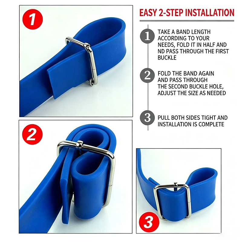 Thick Rubber Elastic Resistance Band with Buckle, Durable Gym Strap for Pull‑Up Assist Yoga Basketball Strength Workout