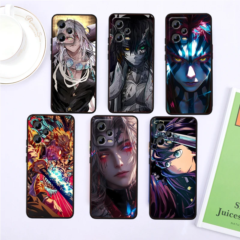

Demon Slayer Cool Cute For Xiaomi Redmi Note 13 12R 12 12S Turbo 11 11T 11S 10 10S Pro Plus 5G Black Cover Phone Case