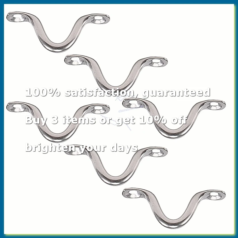 Pack of 6 Stainless Steel Bimini Boat Top PAD EYE , Eye Straps, Tie Down,