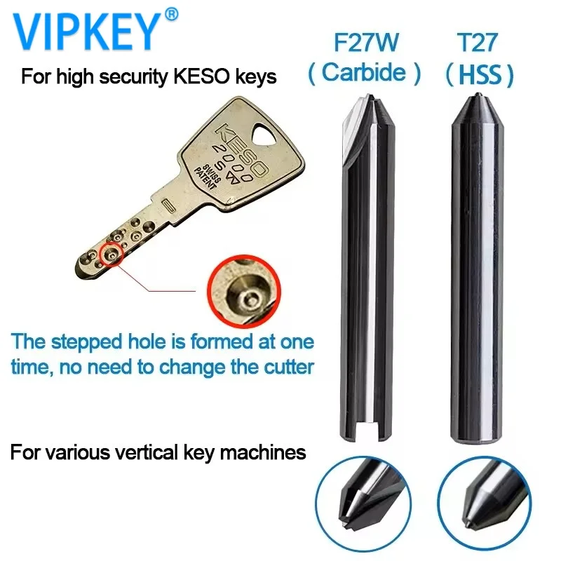 

SILCA Cutter F27 T27 Drill Bit End Milling Cutter For KESO Stepped Key on Manual Key Machine Locksmiths Tools Replacement