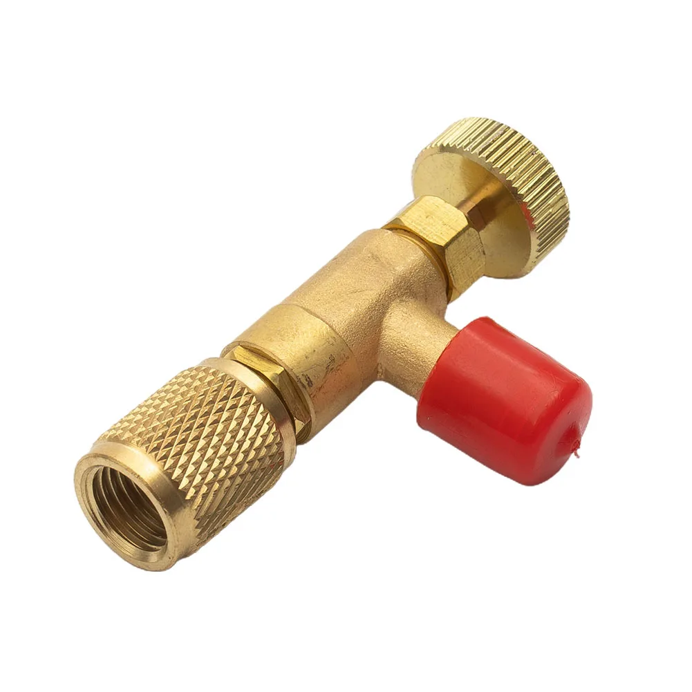 R410A Air-conditioning Fluoride Safety Valve Refrigeration Golden Parts R22 1 PC Adapter Anti-Air Leakage Brass
