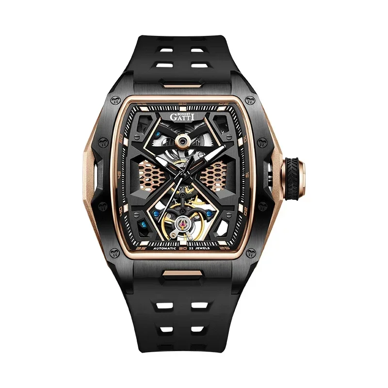 Custom Men's Watch Luxury Automatic Watch Mechanical Black Stainless Steel Wrist Watch  Fo Men