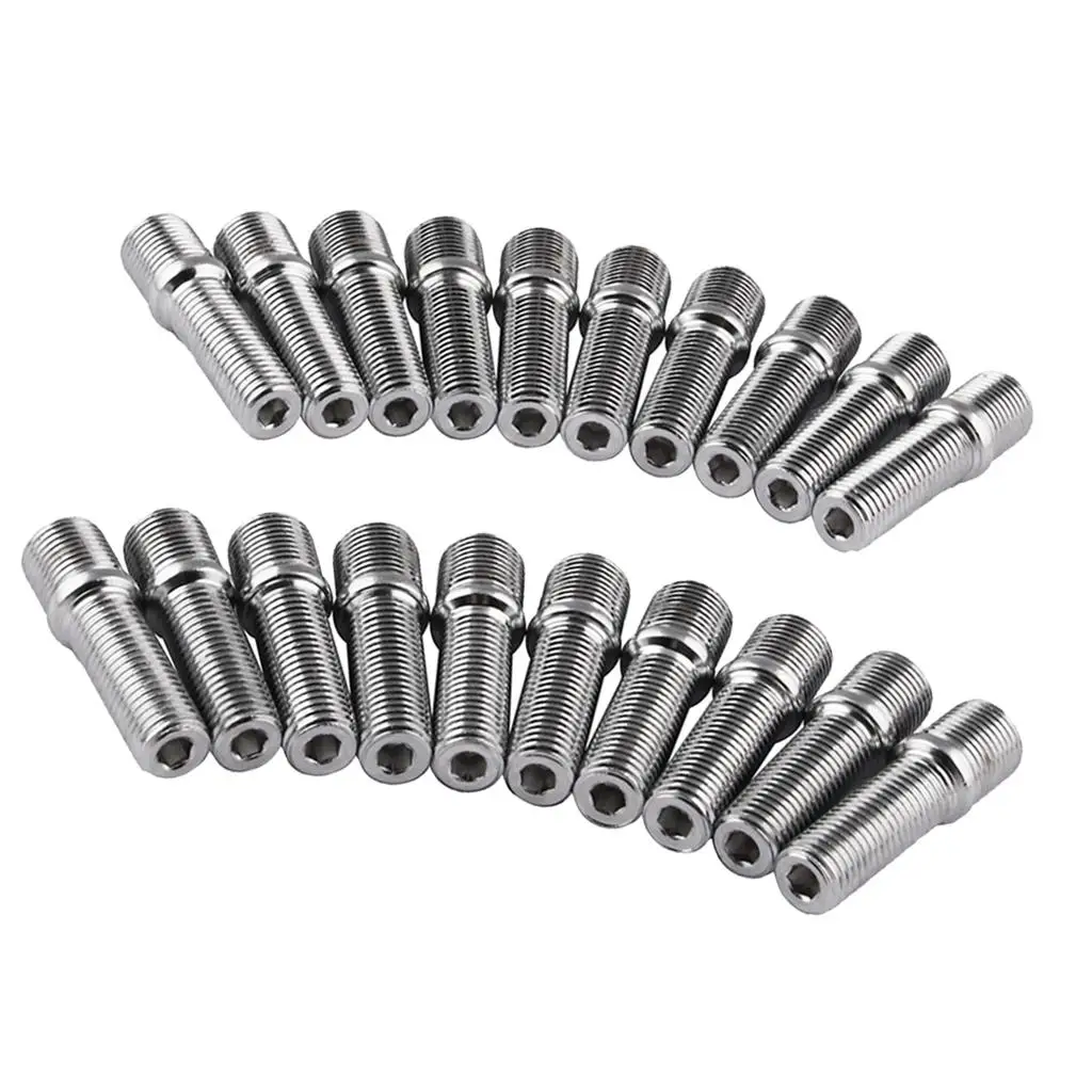 20 Pack 50mm Wheel Stud Conversion M14*1.5 to M5 Extended Shank Adapter