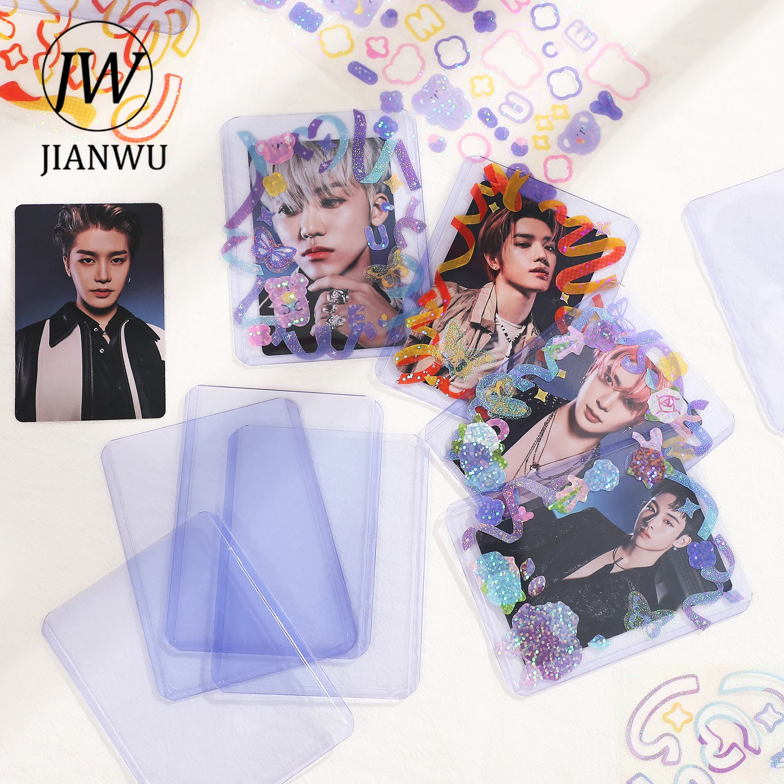 JIANWU – porte-cartes en PVC Transparent, grande capacité de stockage, livre de grande capacité, carte d'identité, carte de crédit, Pack d'organisation, 10/25 pièces