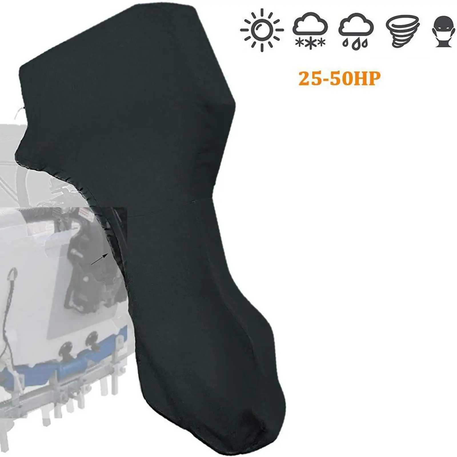 Outboard Motor Cover Tear Resistant Oxford Cloth Heavy Duty Engine Hood Covers Marine Engine Boat Engine Protector 6-15HP