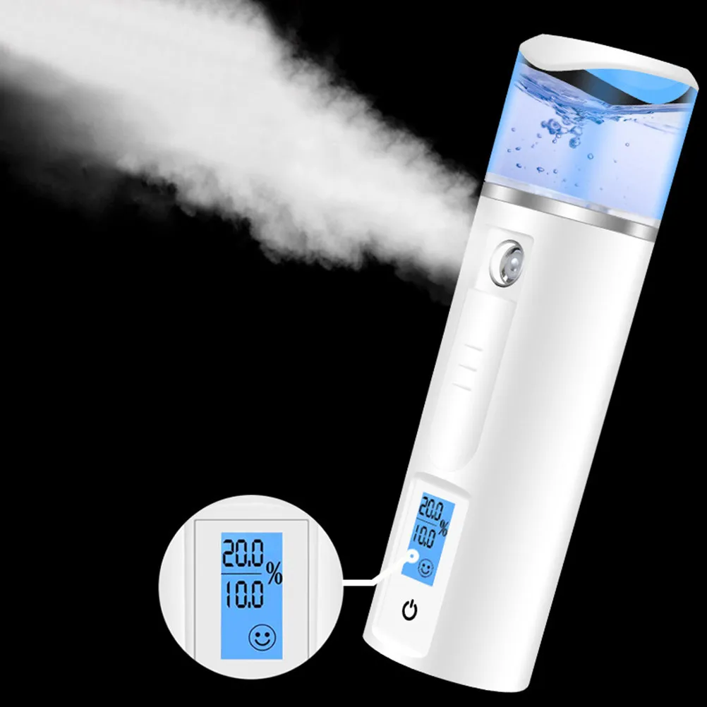 

Портативный мини-отпариватель для лица для глубокого увлажнения, нано-распылитель для ухода за кожей, корпус из АБС-пластика, нескользящая ручка, простое управление, белый цвет