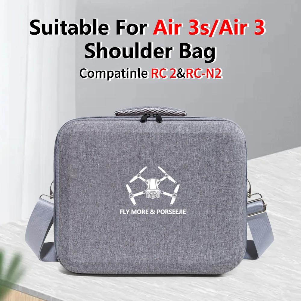 Tragetasche für DJI Air 3S/Air3, Aufbewahrungsbox, tragbare Reise-Umhängetasche, PU-Handtasche für DJI Mavic Air 3S Drohnenzubehör – Detail 1