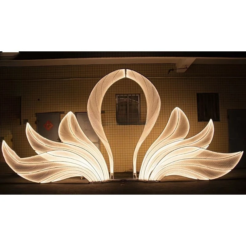 Romantic wedding arch metal stage background light decoration wedding entrance arch event decoration