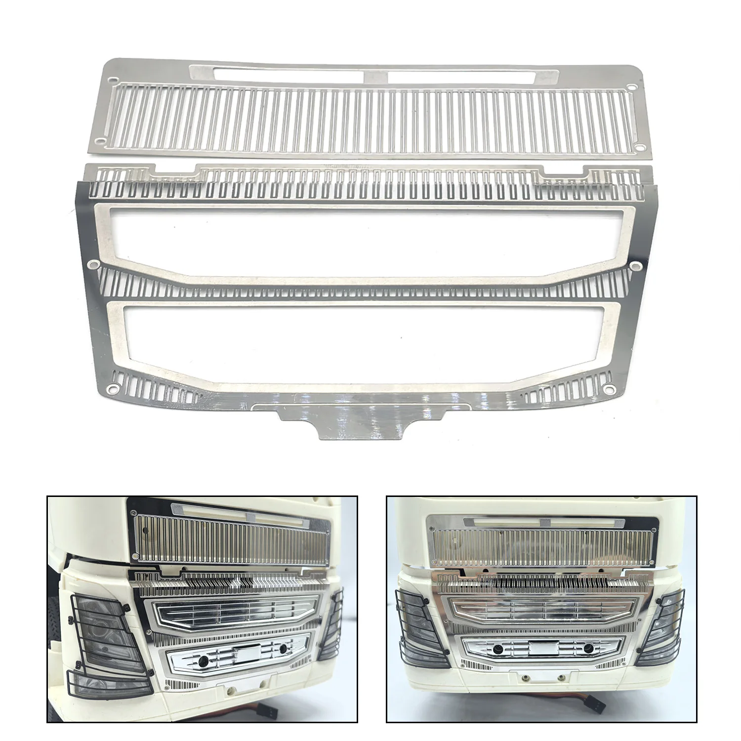 

Spare Mirror Stainless Steel Cab Grille for Toy 1/14 DIY TAMIYA Radio Tractor Truck FH16 56375 56360 56362 RC Timber Lorry Car
