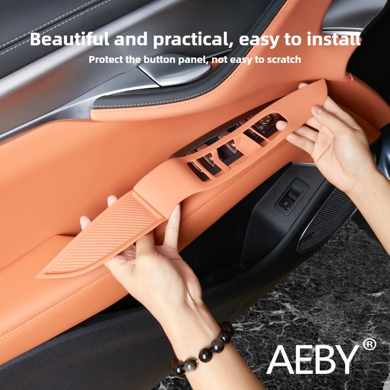 AEBY For BYD Sealion 7 2024 Car Window Switch Cover Anti-Scratch Silicone Protective Panel Cover, Car Interior Accessories