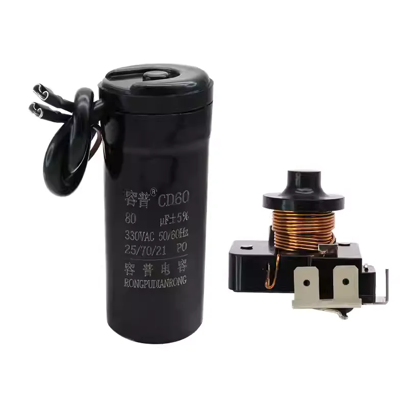QL2-7.45 can be connected to a dual capacitor 5-pin original refrigerator, freezer, compressor, heavy hammer starter