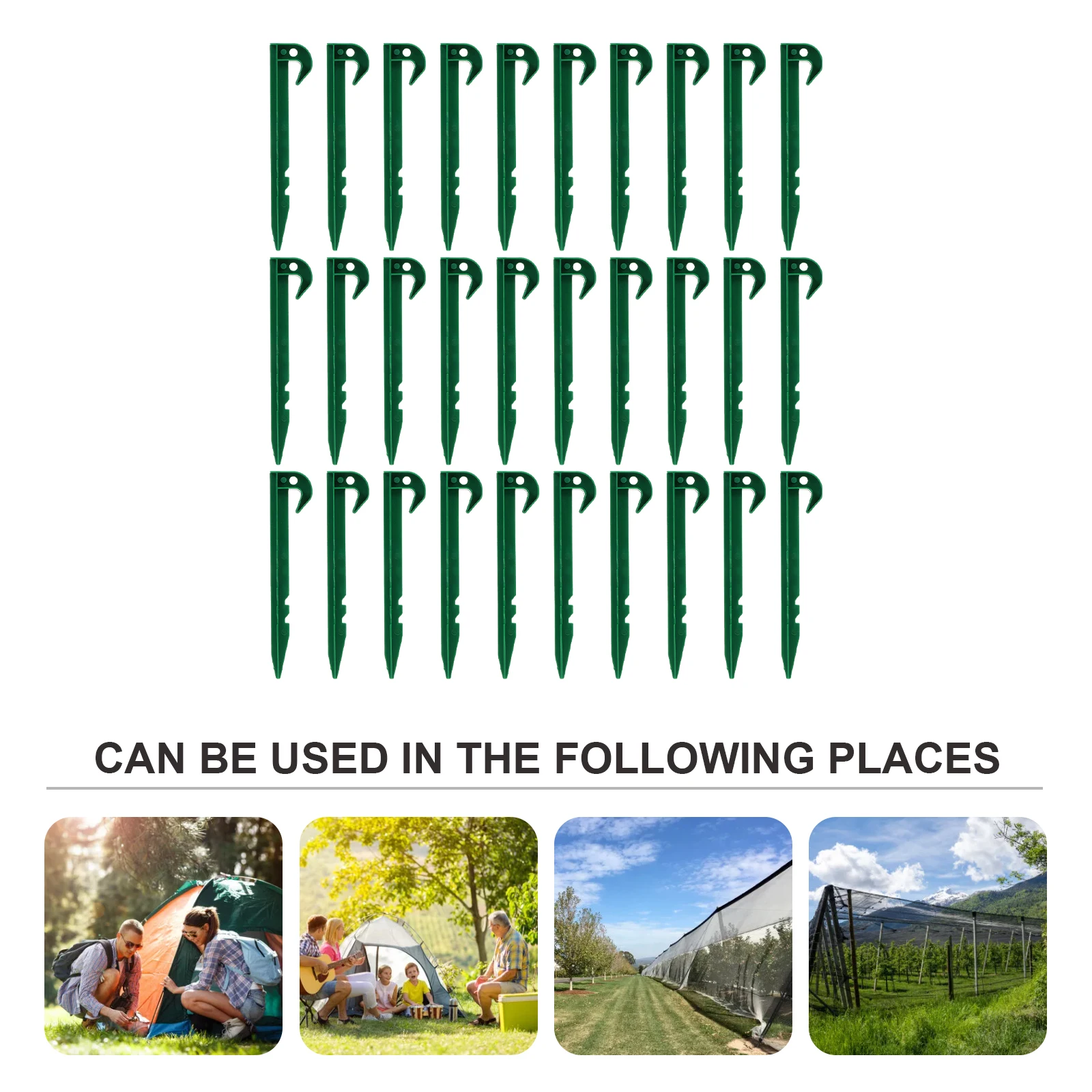 

30 Pcs Plastic Nails Garden Stakes Pile Picket Plant Support Outdoor Lawn Decor Tomato Plants Decorative The Fence