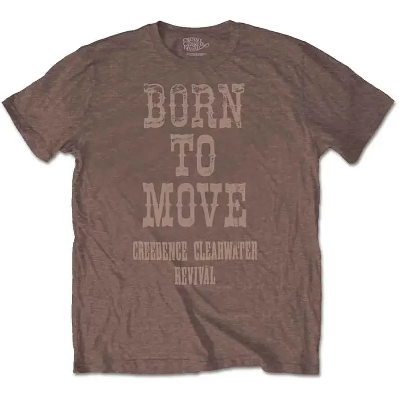 Creedence Clearwater Revival 'Born To Move' Brown T shirt NEW