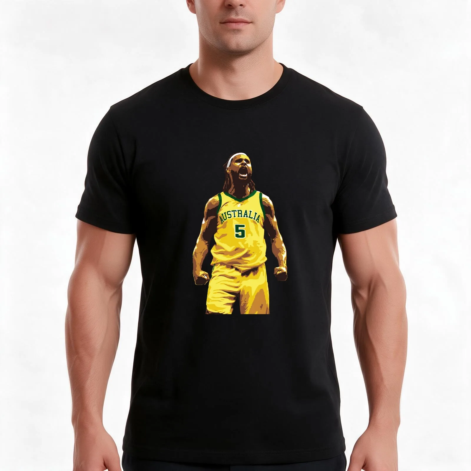 Patty Mills Boomers Australia Basketball T-Shirt, Summer Casual Cotton Tee, Oversized Streetwear Tops, Vintage Graphic Print