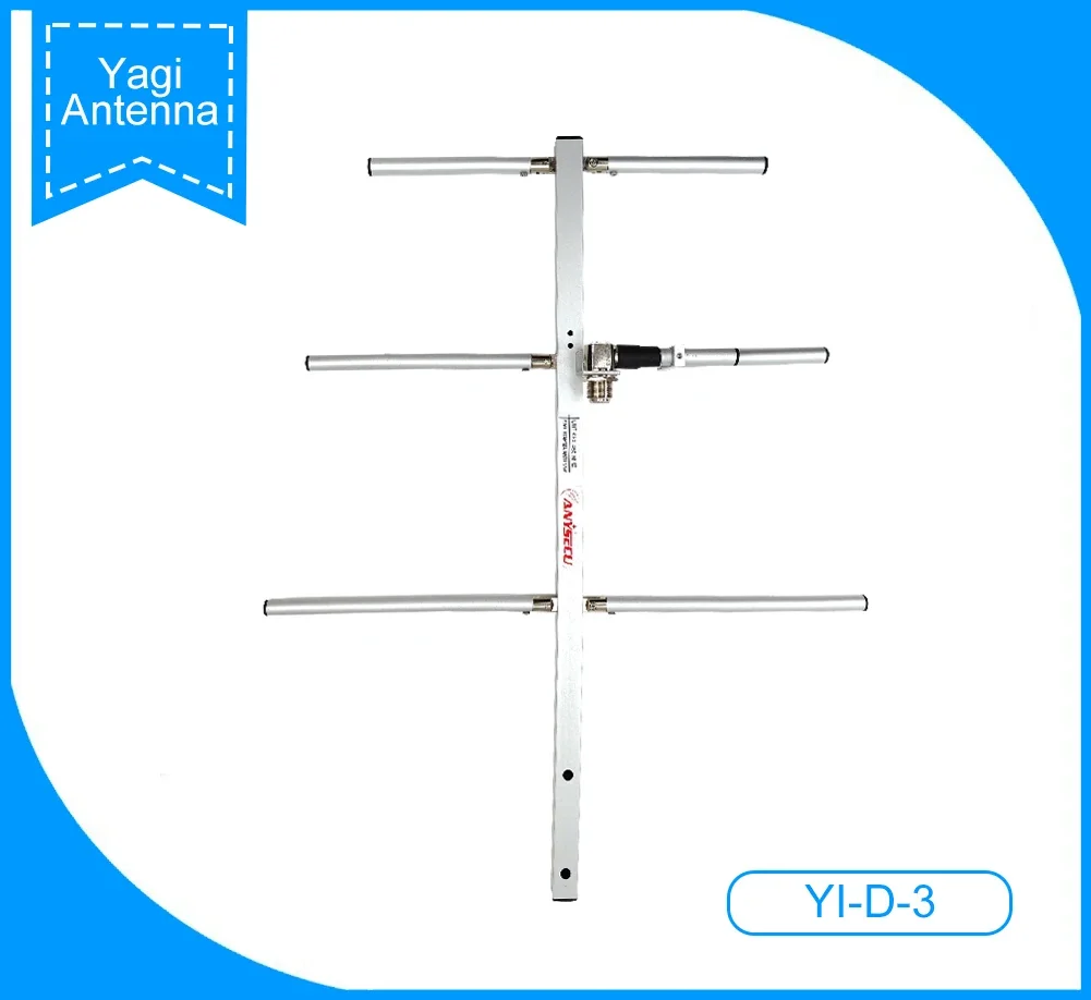 Yagi Antenna YI-D-3 Three Elements UHF 400-470MHz Adjustable Frequency Range Aluminum Alloy Collapsible Yagi Antenna Ham Radio