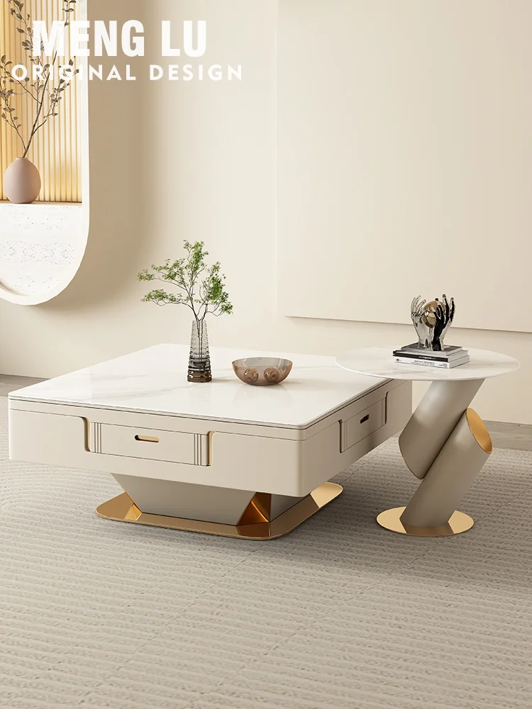 The xk lift tea table mahjong  and dining  are a combination of modern multi-function living room