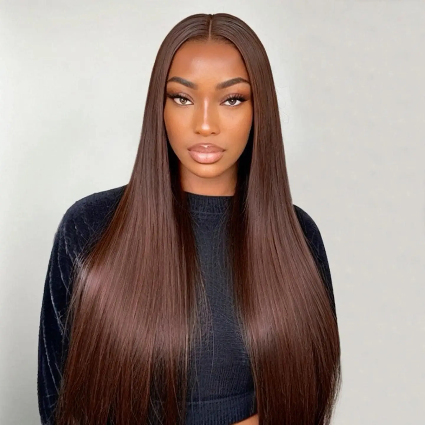 30 Inch 13x4 Transparent Lace Frontal Wig Brazilian Chocolate Brown Straight 13x6 Lace Front Human Hair Wig Preplucked For Women image 2