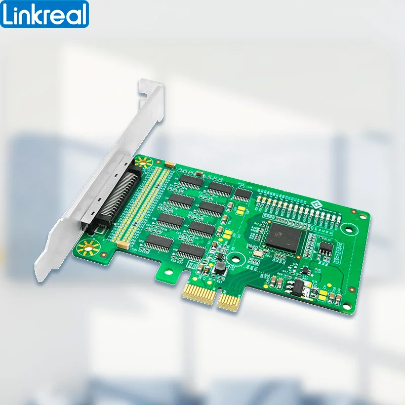 Linkreal 8 porta pcie x1 para RS-232 DB-9 cartão de controlador serial com cabo db9-LRUA9258-232