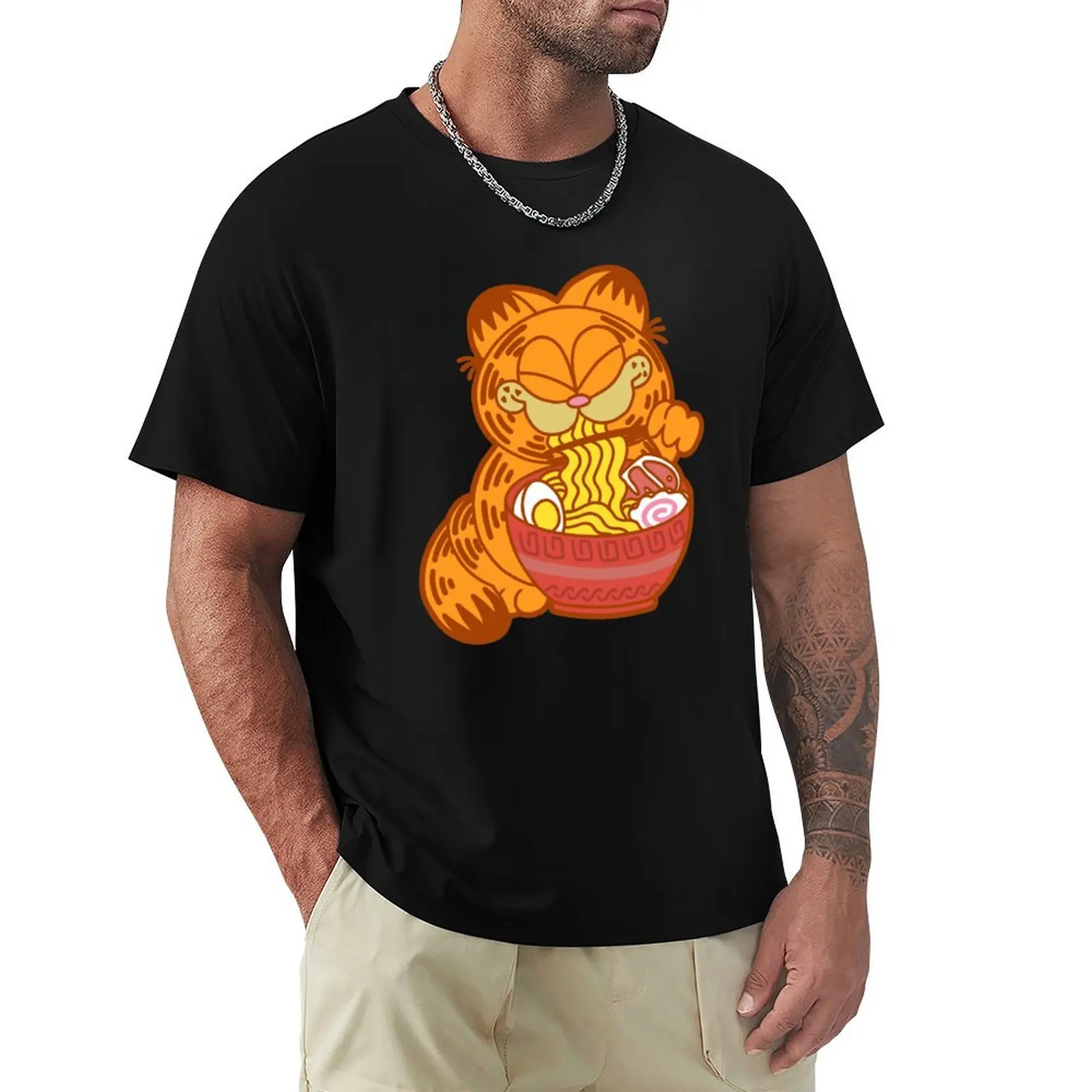 Orenji Neko Ramen T-Shirt customizeds sports fans Man t-shirt blue lock men graphic t shirts