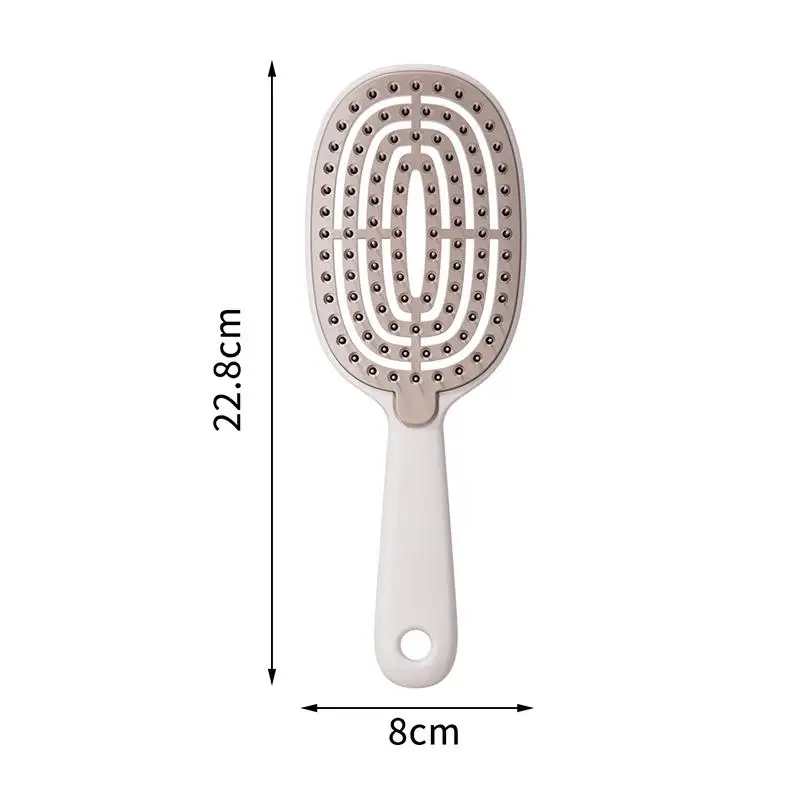 Self-Cleaning Fluffy Big Curved Hollow Comb Scalp Massage Hair Brush for Men Women All Hair Types Use
